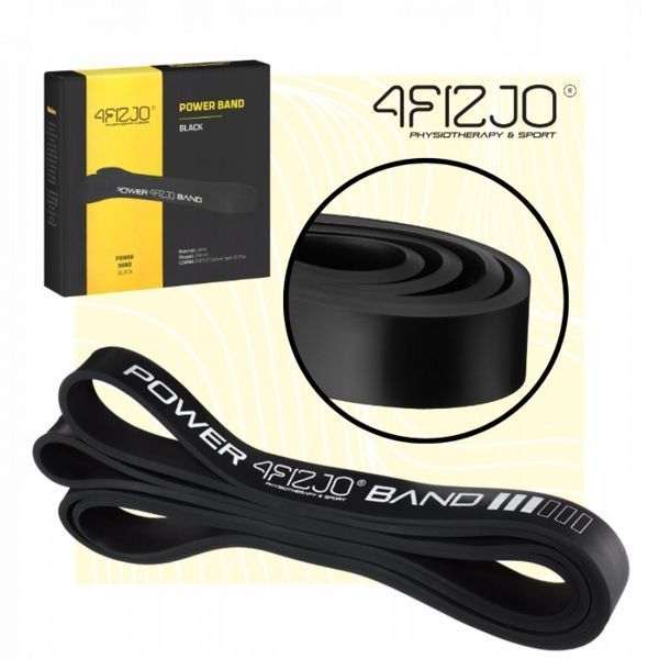 Еспандер-петля 4FIZJO Power Band 22 мм 12-17 кг резина для фітнесу і спорту Black (P-5907222931066) 4FJ1066 фото