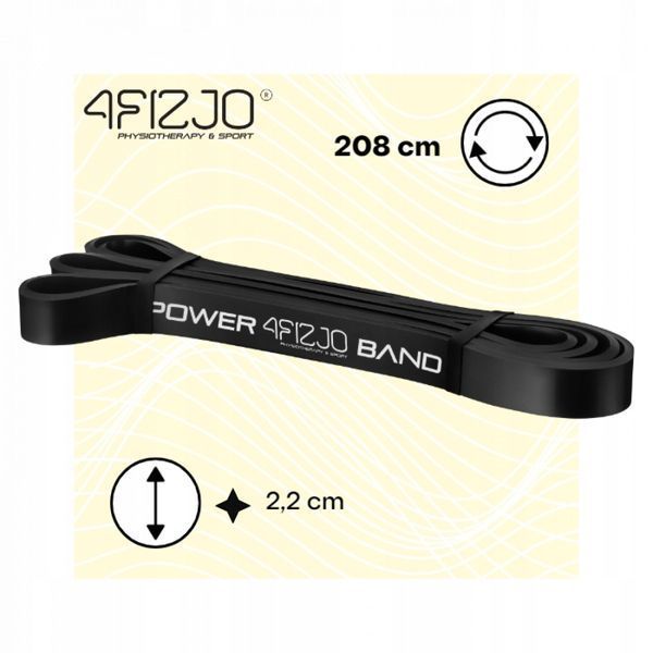 Еспандер-петля 4FIZJO Power Band 22 мм 12-17 кг резина для фітнесу і спорту Black (P-5907222931066) 4FJ1066 фото