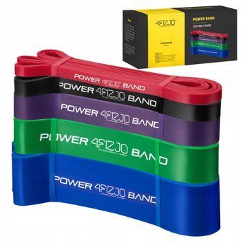 Еспандер-петля 4FIZJO Power Band 6-46 кг резина для фітнесу і спорту, набір 5 шт Mix (P-5907222931561) 4FJ0001 фото