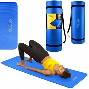 Килимок (мат) спортивний 4FIZJO NBR 180 x 60 x 1.5 см для йоги та фітнесу Navy Blue (P-5907739316981) 4FJ0369 фото