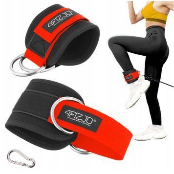 Манжети для тяги 4FIZJO Ankle Strap 2 шт Black/Red (P-5907739314819) 4FJ0413 фото