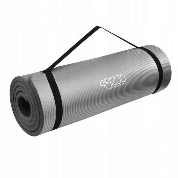 Килимок (мат) спортивний 4FIZJO NBR 180 x 60 x 1 см для йоги та фітнесу Grey (P-5907739317087) 4FJ0371 фото