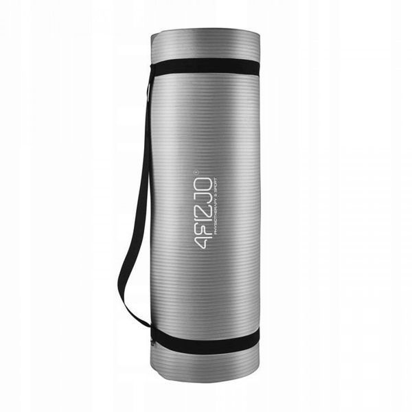 Килимок (мат) спортивний 4FIZJO NBR 180 x 60 x 1 см для йоги та фітнесу Grey (P-5907739317087) 4FJ0371 фото