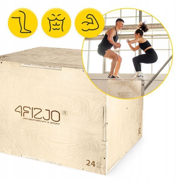 Бокс пліометричний 4FIZJO 3 в 1 75 x 60 x 50 см дерев'яний (P-5907739317469) P-5907739317469 фото