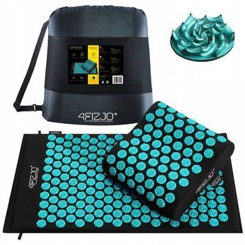 Килимок акупунктурний з подушкою 4FIZJO Ergo Mat Аплікатор Кузнєцова Black/Blue (P-5907739313911) 4FJ0380 фото