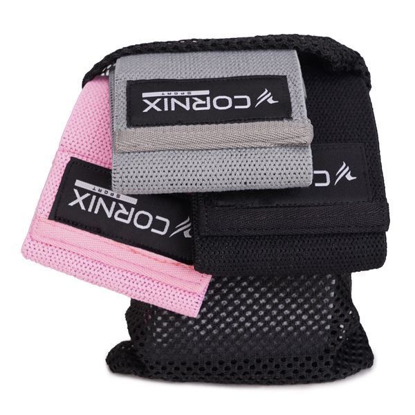 Резинки для фітнесу та спорту із тканини Cornix Hip Band набір 3 шт XR-0050 XR-0050 фото