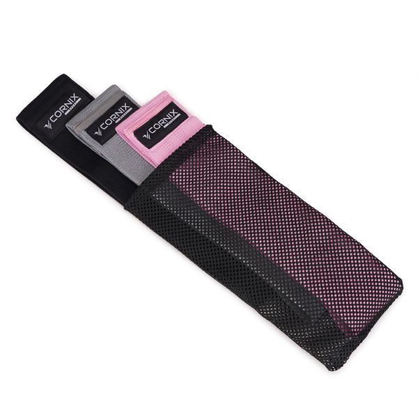 Резинки для фітнесу та спорту із тканини Cornix Hip Band набір 3 шт XR-0050 XR-0050 фото