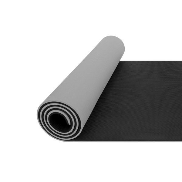 Килимок (мат) спортивний 4FIZJO TPE 180 x 60 x 1 см для йоги та фітнесу Grey/Black (P-5907739311931) 4FJ0203 фото