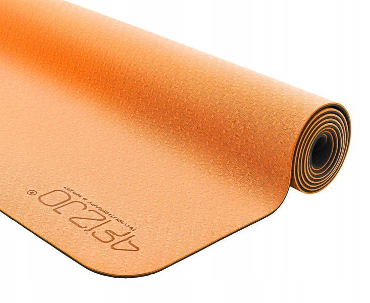 Килимок спортивний 4FIZJO TPE 4 мм для йоги та фітнесу 4FJ0337 Orange/Black 4FJ0337 фото