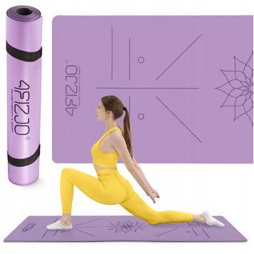 Килимок (мат) спортивний 4FIZJO PU 183 x 61 x 0.4 см для йоги та фітнесу Violet (P-5907739319548) P-5907739319548 фото