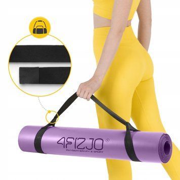 Килимок (мат) спортивний 4FIZJO PU 183 x 61 x 0.4 см для йоги та фітнесу Violet (P-5907739319548) P-5907739319548 фото
