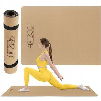 Килимок (мат) спортивний 4FIZJO Cork 183 x 61 x 0.4 см для йоги та фітнесу (P-5907739319562) P-5907739319562 фото