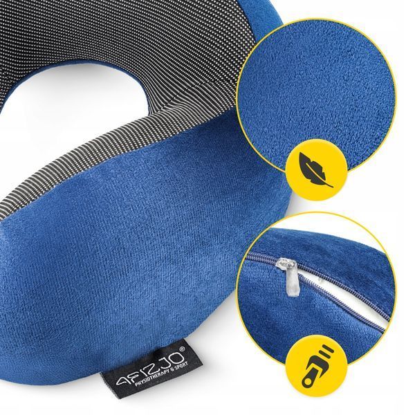 Подушка дорожня 4FIZJO 30 x 27 x 12 см Navy Blue (P-5907739319449) P-5907739319449 фото