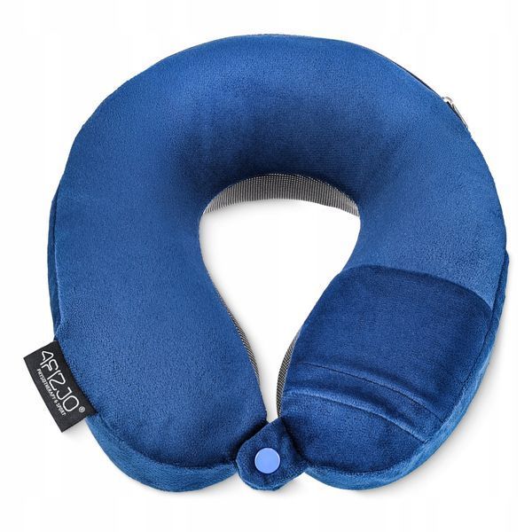 Подушка дорожня 4FIZJO 30 x 27 x 12 см Navy Blue (P-5907739319449) P-5907739319449 фото